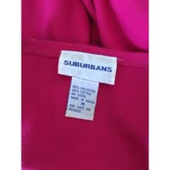 Vintage 1990s Bright Fuchsia Pink T-Shirt, Floral Embroidery, Beads, Medium - Picture 4 of 4